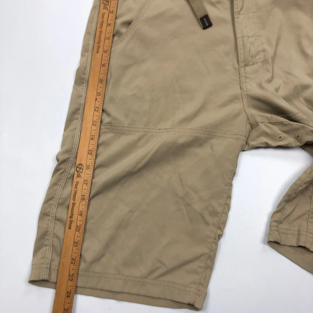 Prana Zion Cargo Shorts Mens Large Tan Khaki Hiking Climbing Outdoor Belted